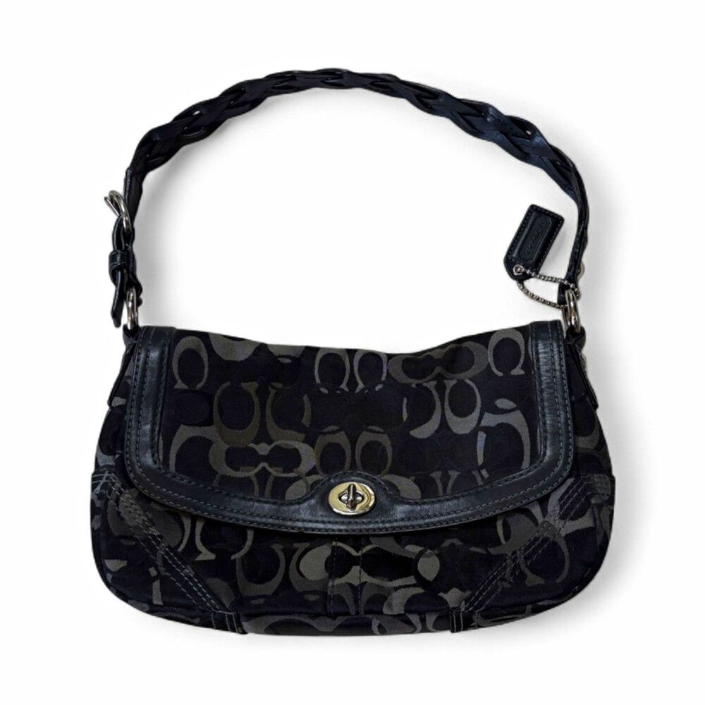 Coach Vintage Chelsea Optic Turnlock Braided Strap Shoulder Bag 10993